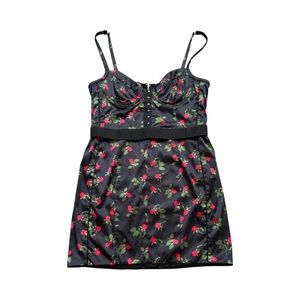 For Love and Lemons Floral Black and Red Women's dress